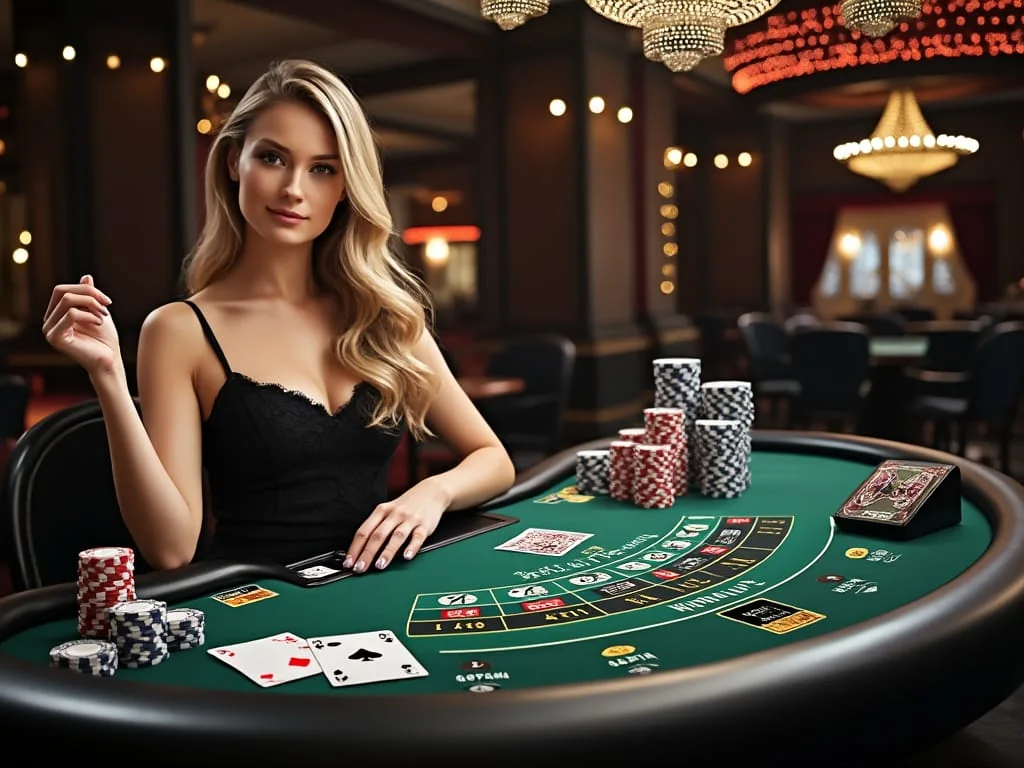 Tampilan suasana meja kasino live WIN33