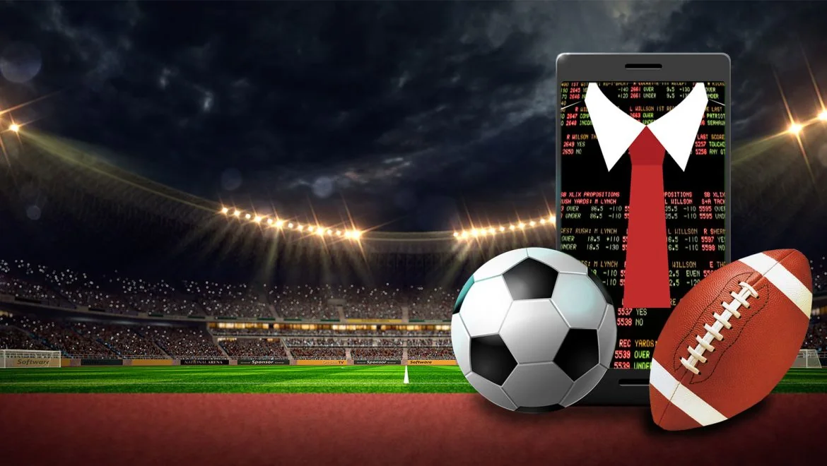 Aksi pertandingan olahraga di layar digital