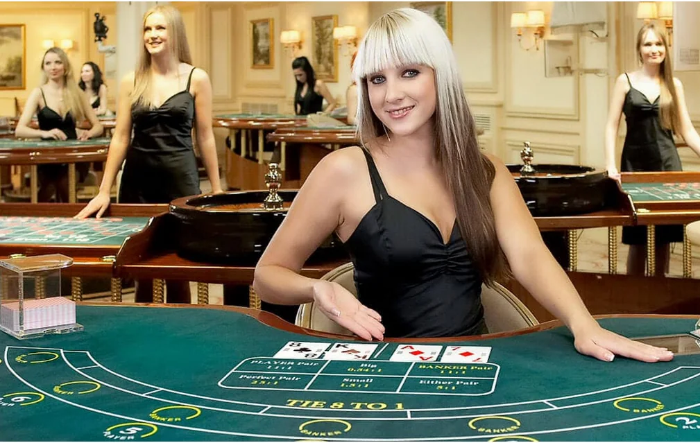 Suasana elegan ruang permainan kasino live WIN33